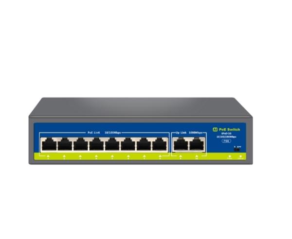 UNİSİGHT-NVCHIF0820FBL-C 8 PORT POE 2 PORT UPLİNK 10/100Mb 75W POE SWİTCH