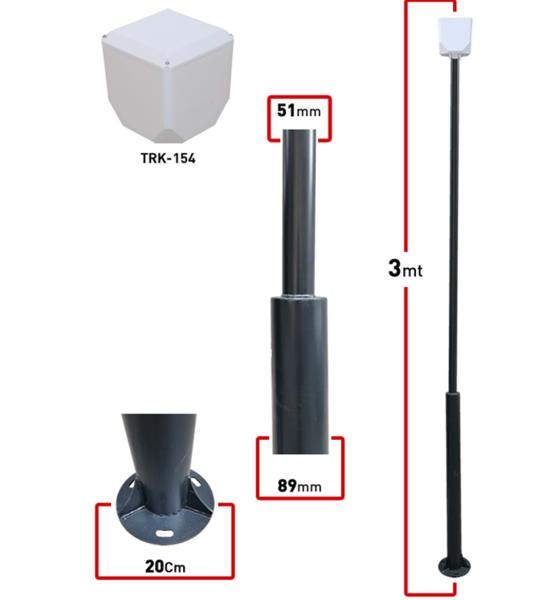 UNİSİGTH TRK-300-X+154 3 MT METAL DİREK
