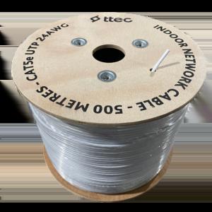 TTEC CAT5 24 AWG CCA /IN500B İç Mekan PV C Kablo - 500m BEYAZ